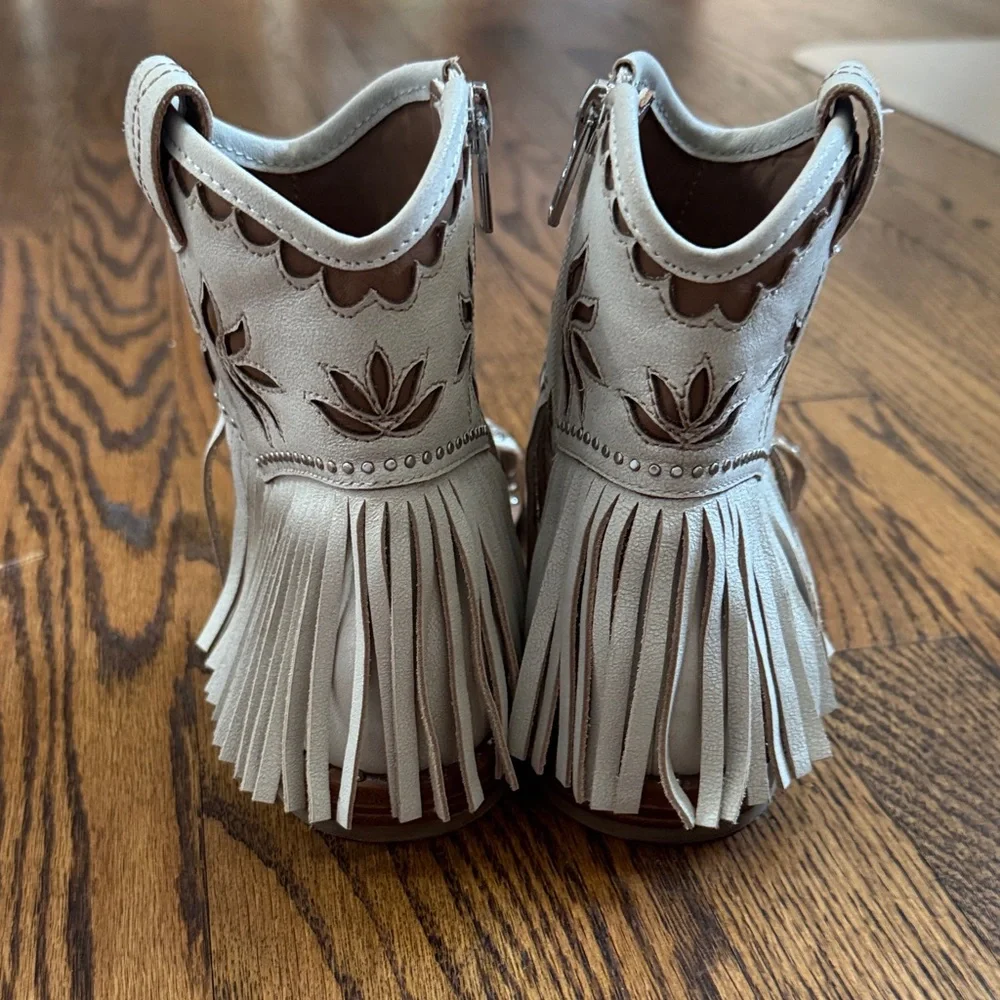 Free People ASH SUMMER WESTERN COWGIRL TASSEL BOOT Sandals SZ 36